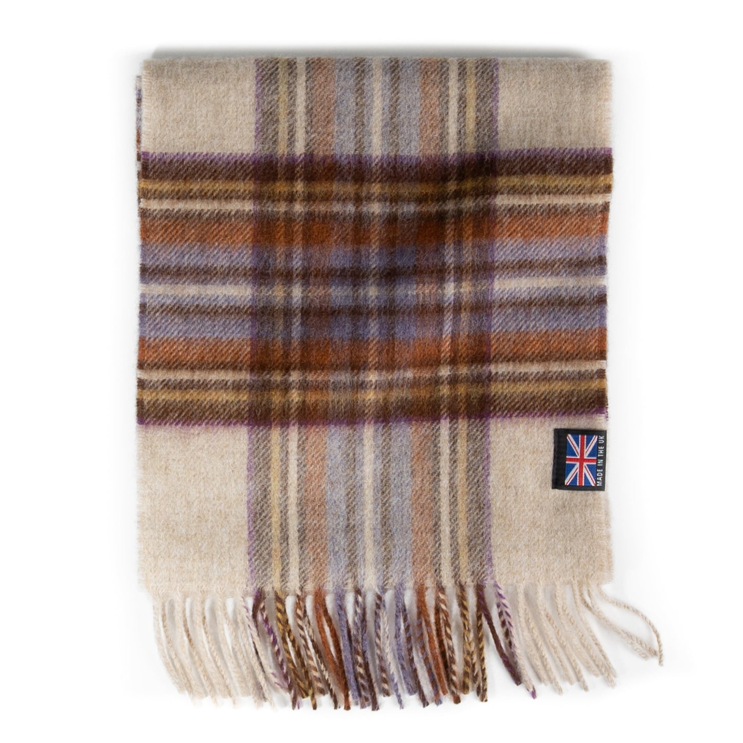 Prince of Scots Fringed Merino Wool Scarf - Dress Heather Stewart