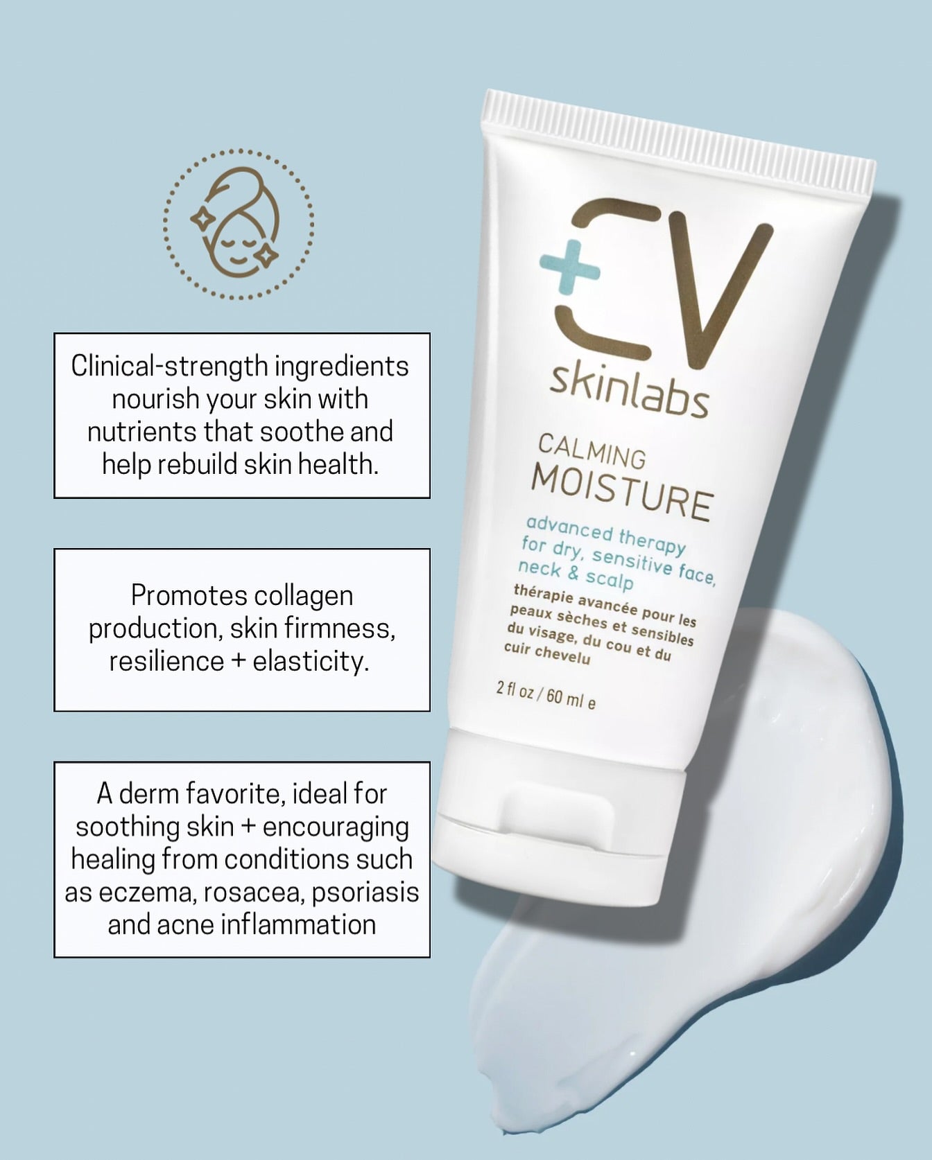 Calming Moisture for Face, Neck + Scalp