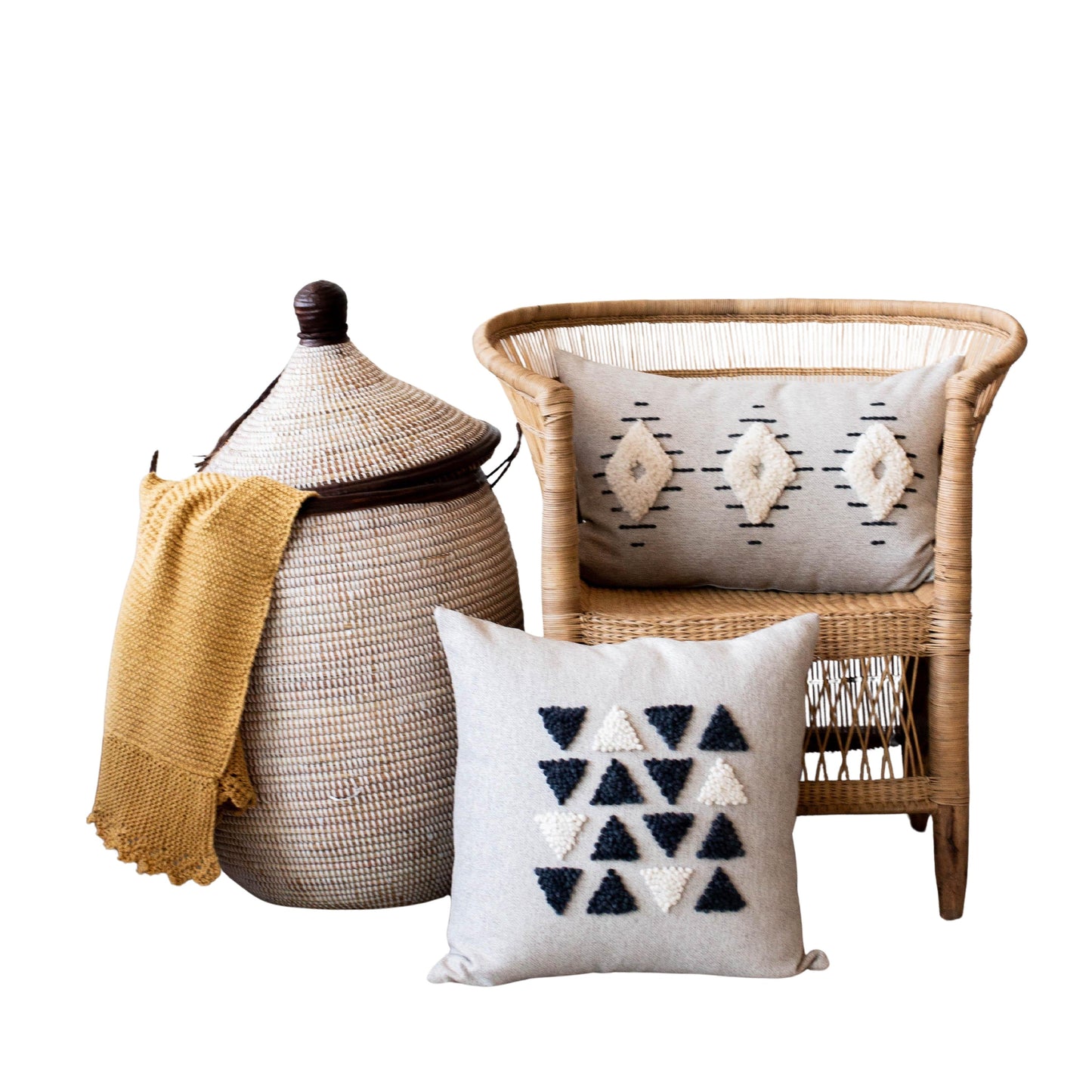 AfriScandi Harvest Wool + Cotton Throw Pillow