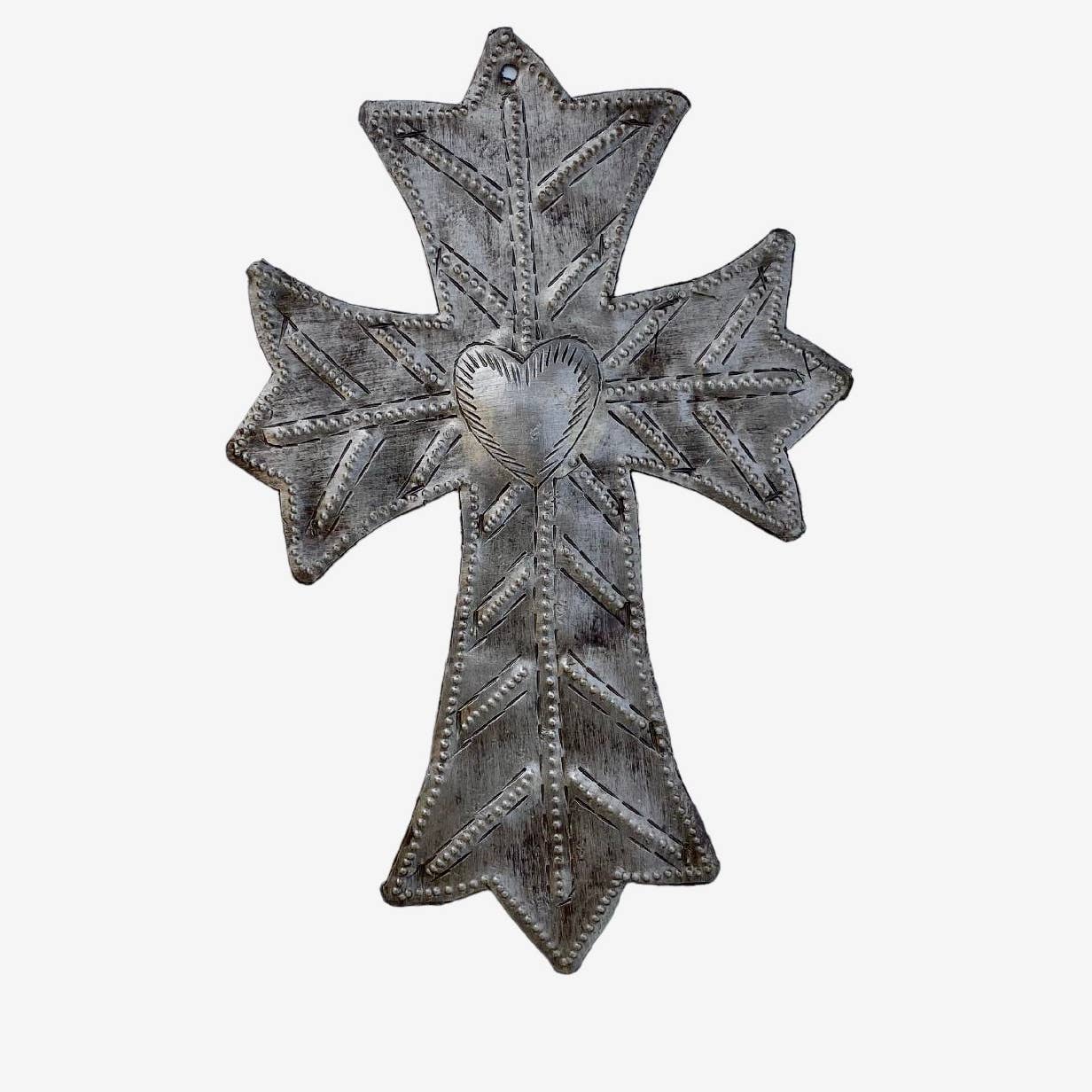 Recycled Metal Cross, Milagro 4.5"x6.75" (set of 2)