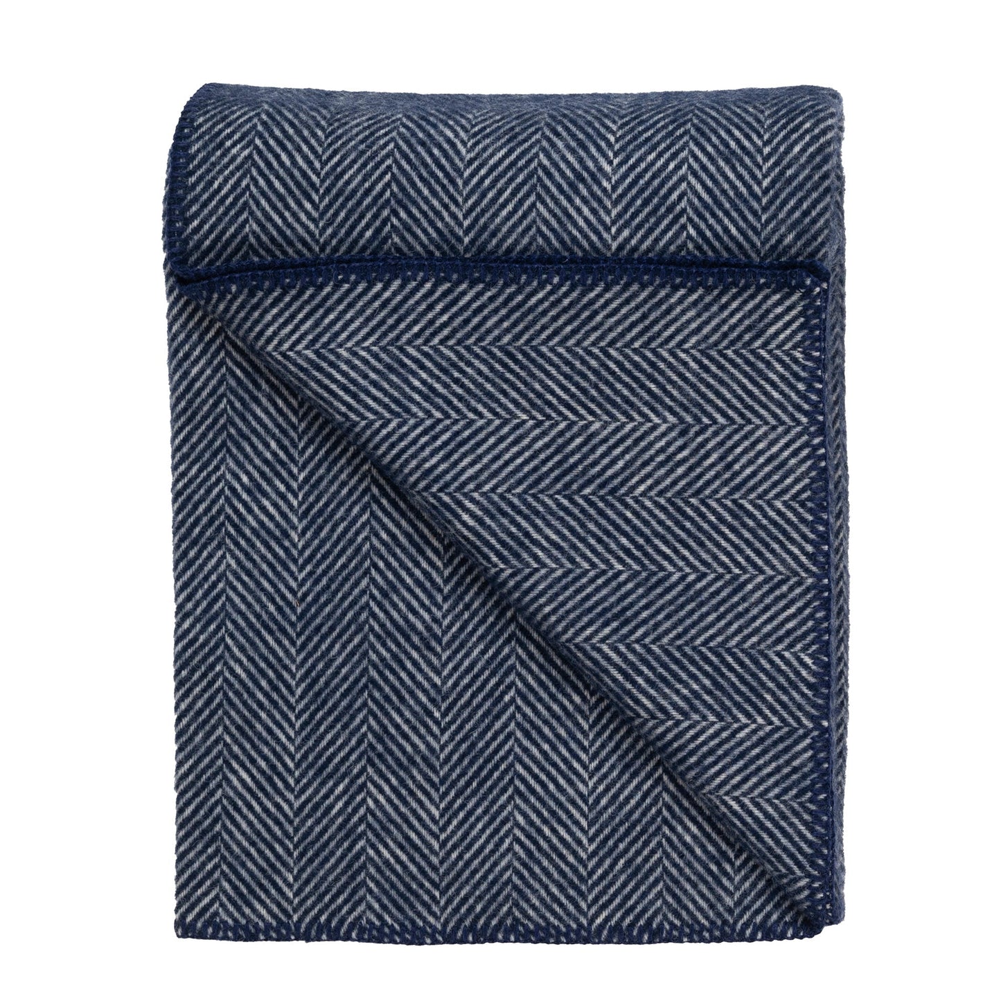 Highland Tweeds Big Throw - Navy Herringbone