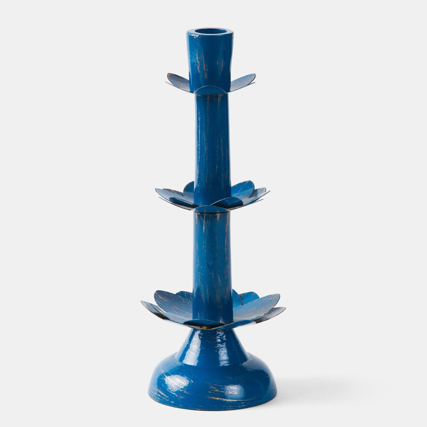 Lotus Bloom Tapered Aluminum Candleholder