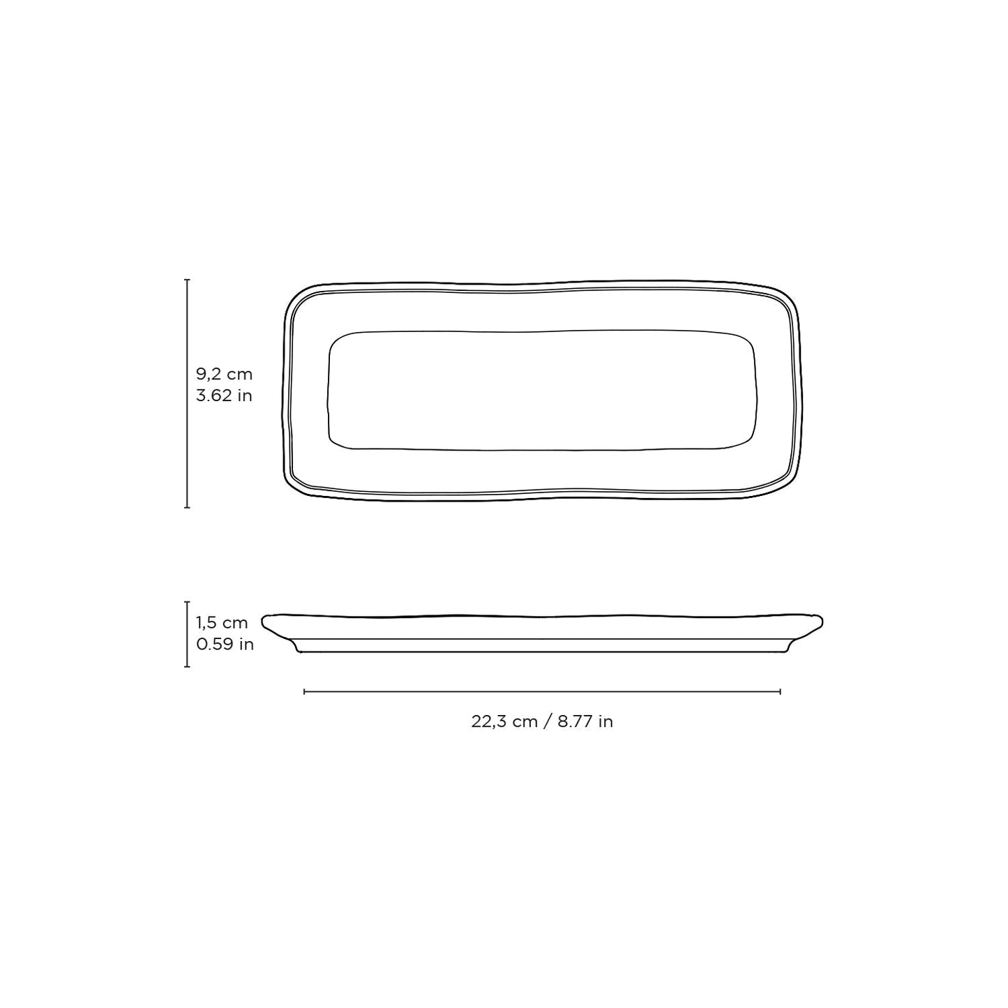 Rectangular Platter Small Set of 4