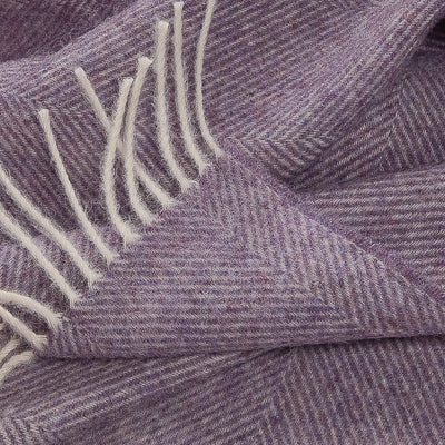 Southampton Home Shetland Lambswool Herringbone Throw – Lavender