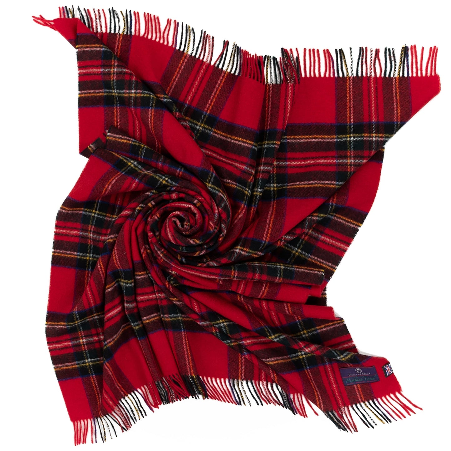Highland Tweeds Shetland Lambswool Throw - Royal Stewart