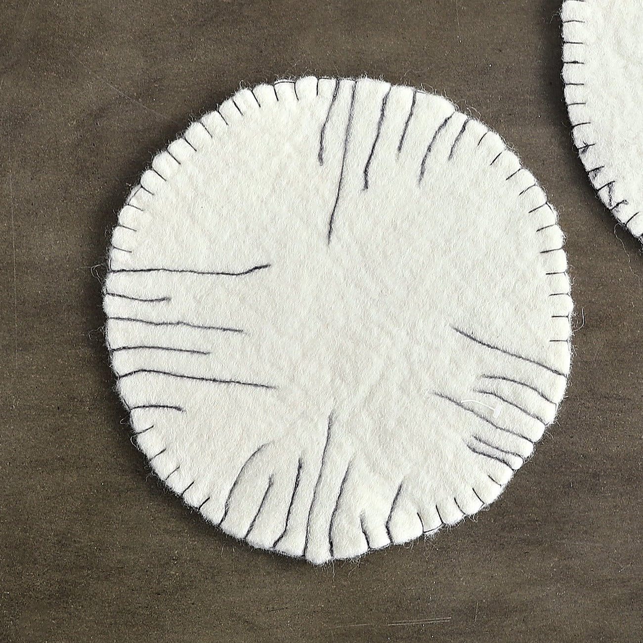 Fine Line Ivory Wool Trivet