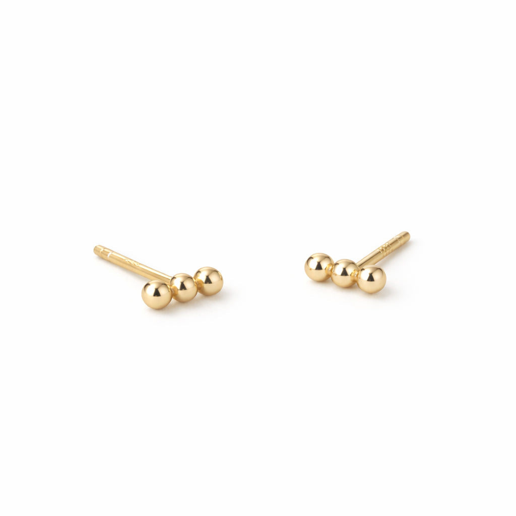 Lily Dot Bar Studs | Gold Fill