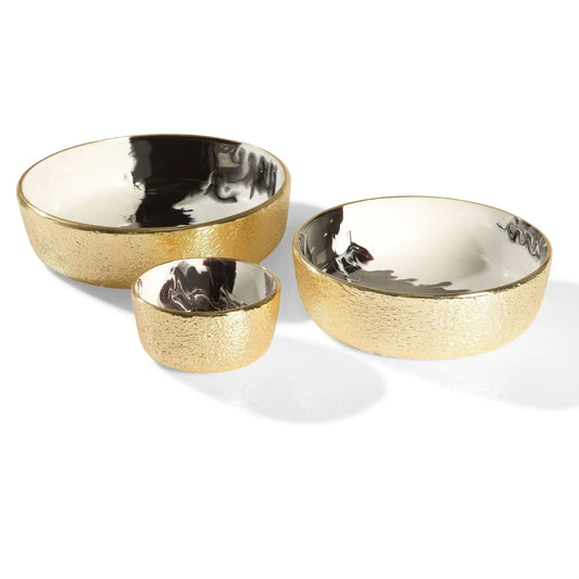 Bianco Nero Round Bowl