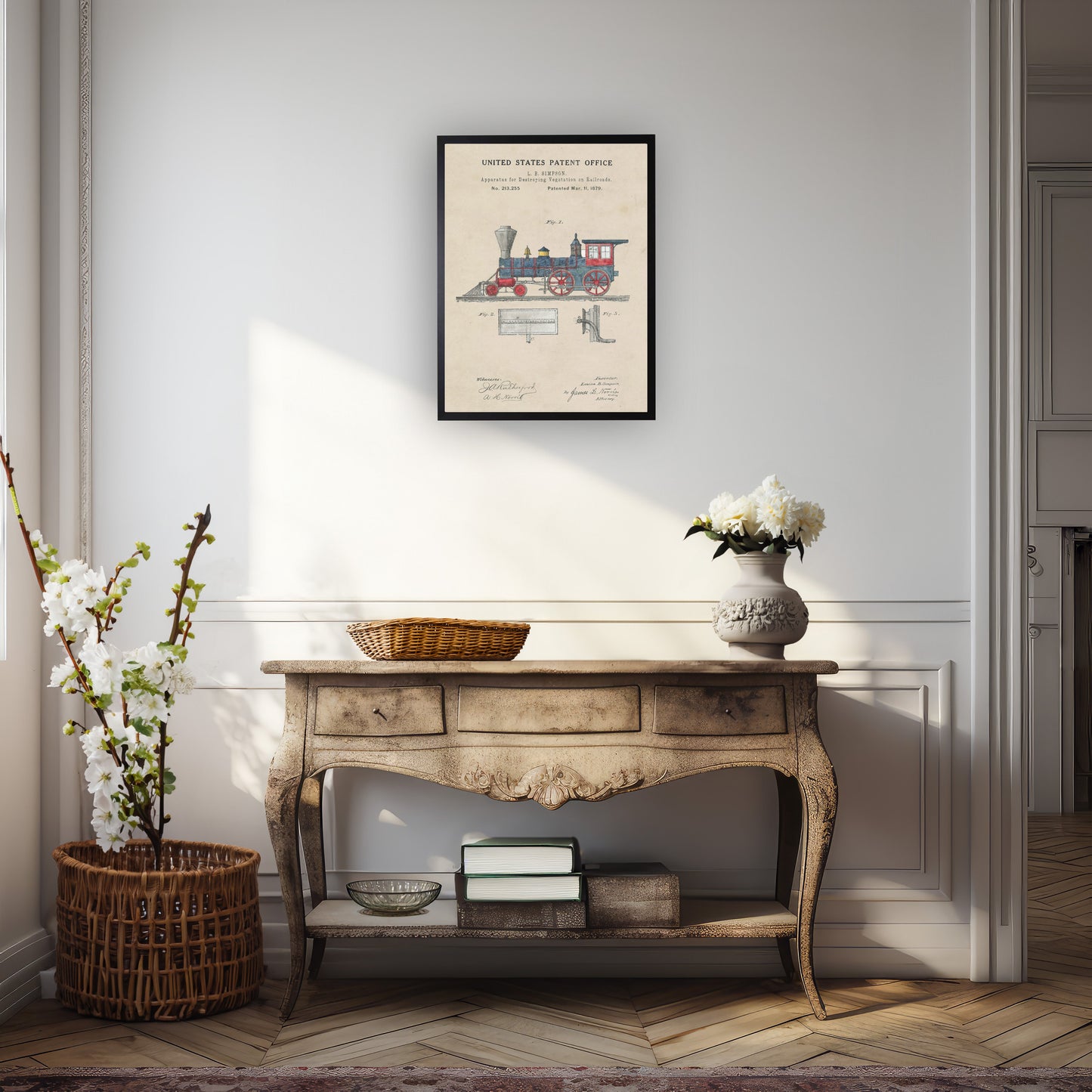 Toy Train Patent in Black Frame