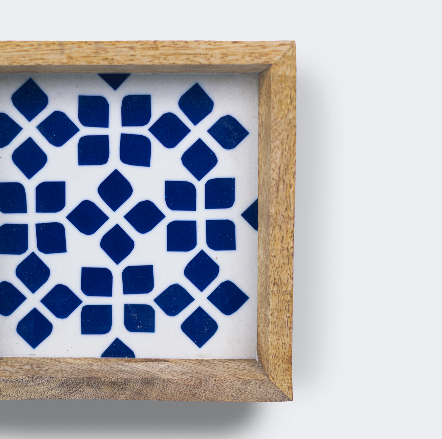 S/2 Lattice Blue Trinket Bowl & Tray Gift Box Set