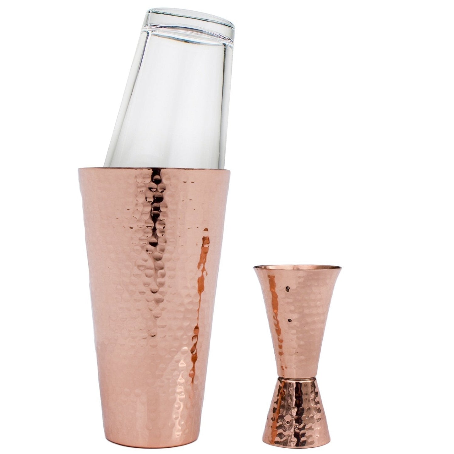 Professional Bartender's Solid Copper Cocktail Shaker Set