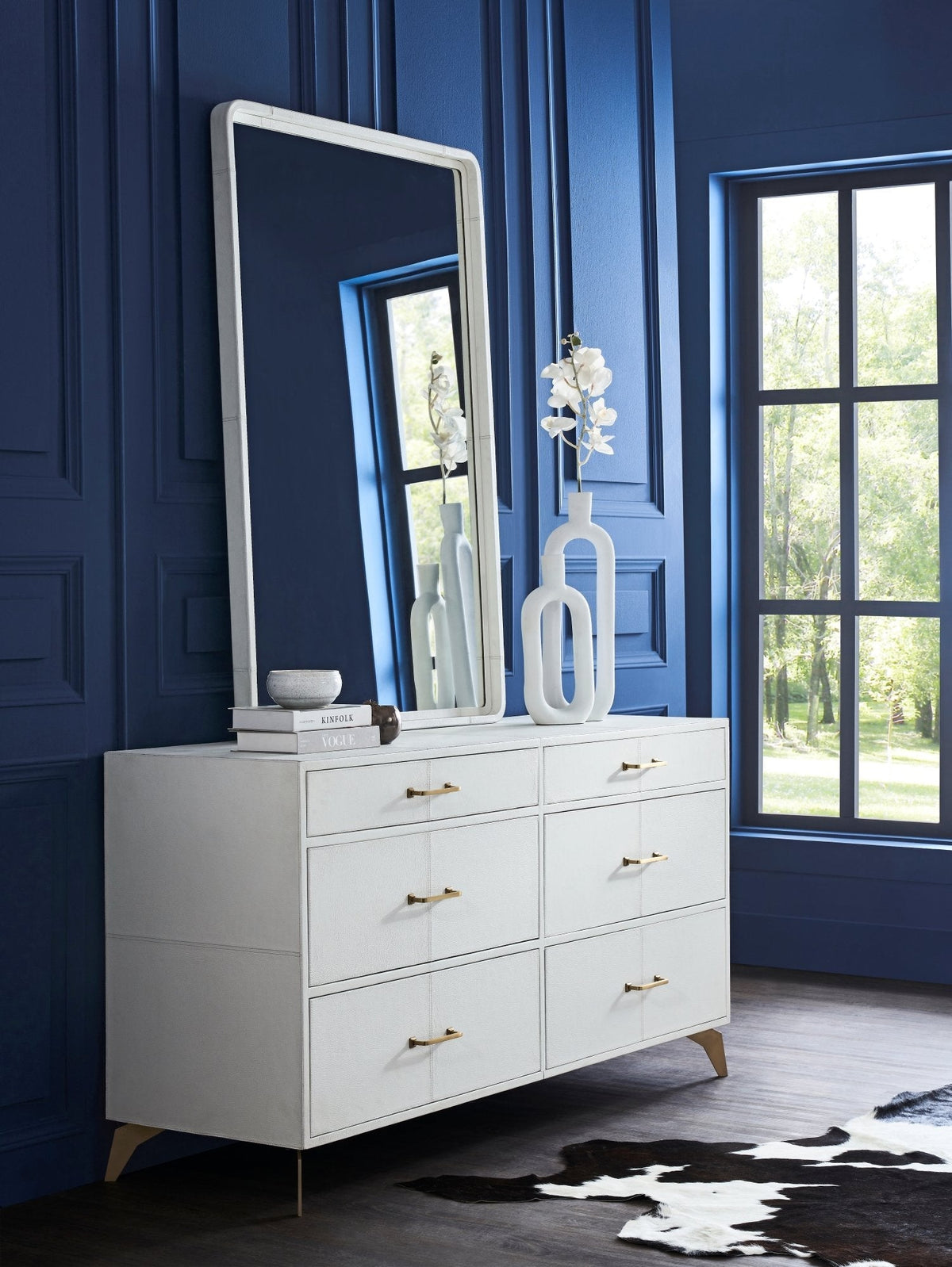 Berkeley Six Drawer Leather Dresser