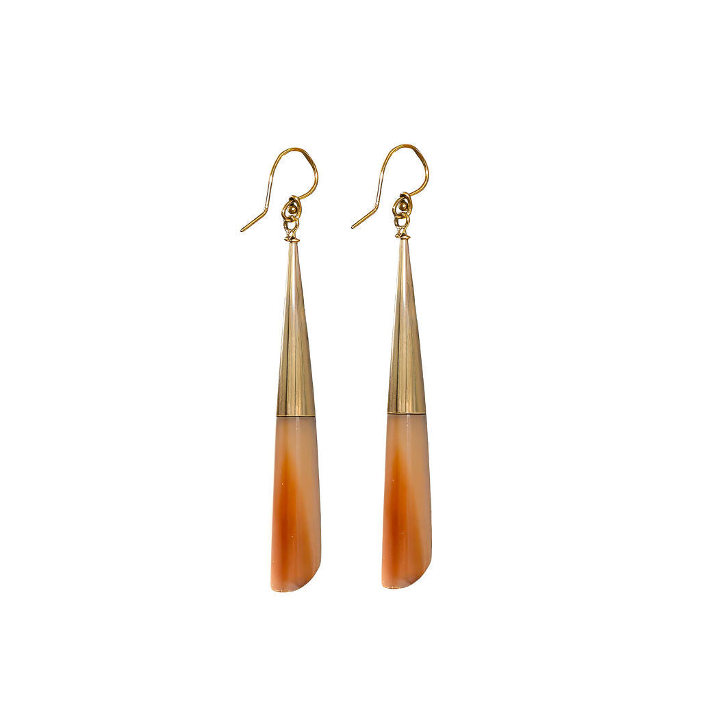 Brass & Bone Teardrop Drop Earrings | Shela