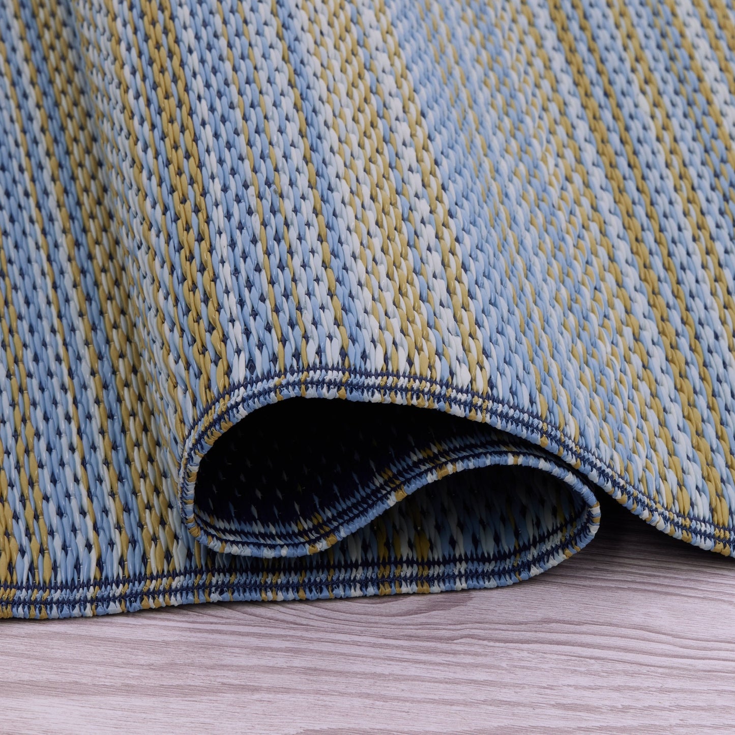 Cancun Shadow - Blue Outdoor Rug for Patio