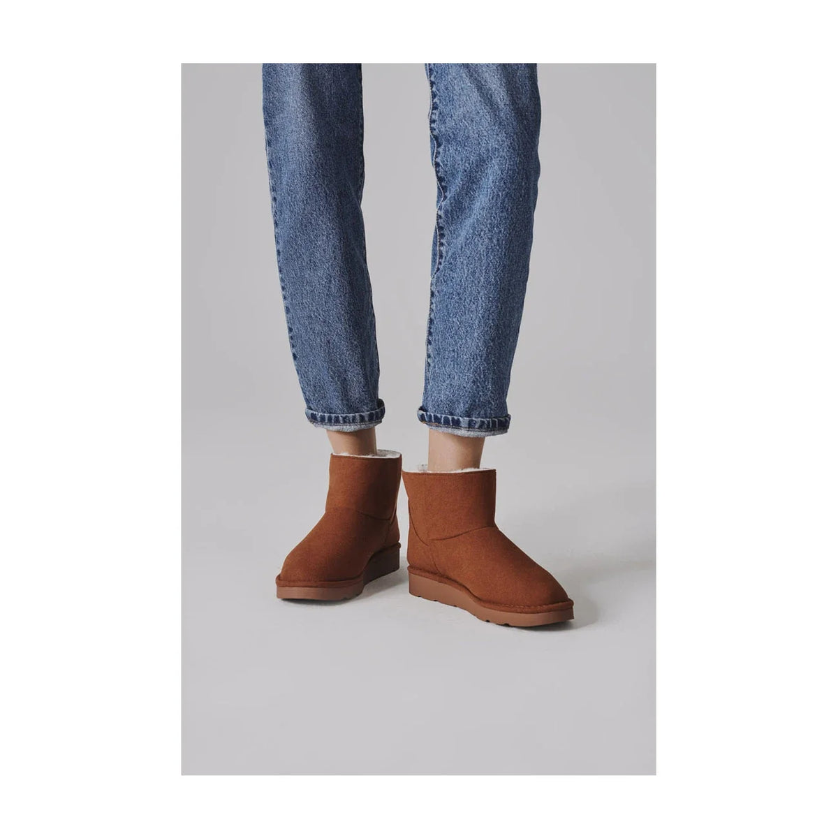Caramel short vegan boots with shiny crystals – cruelty-free style