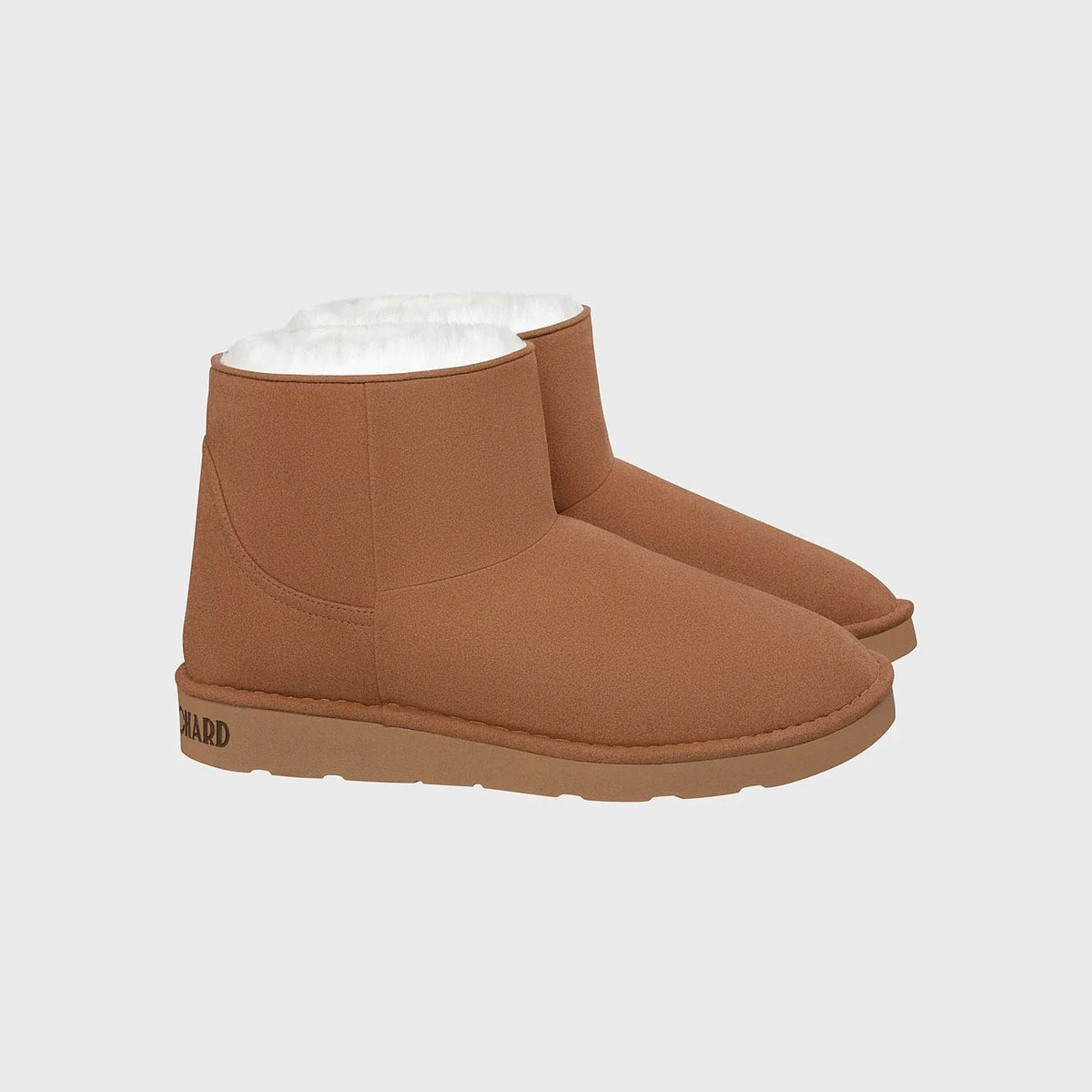 Caramel vegan leather ankle boots with sparkle – winter footwear