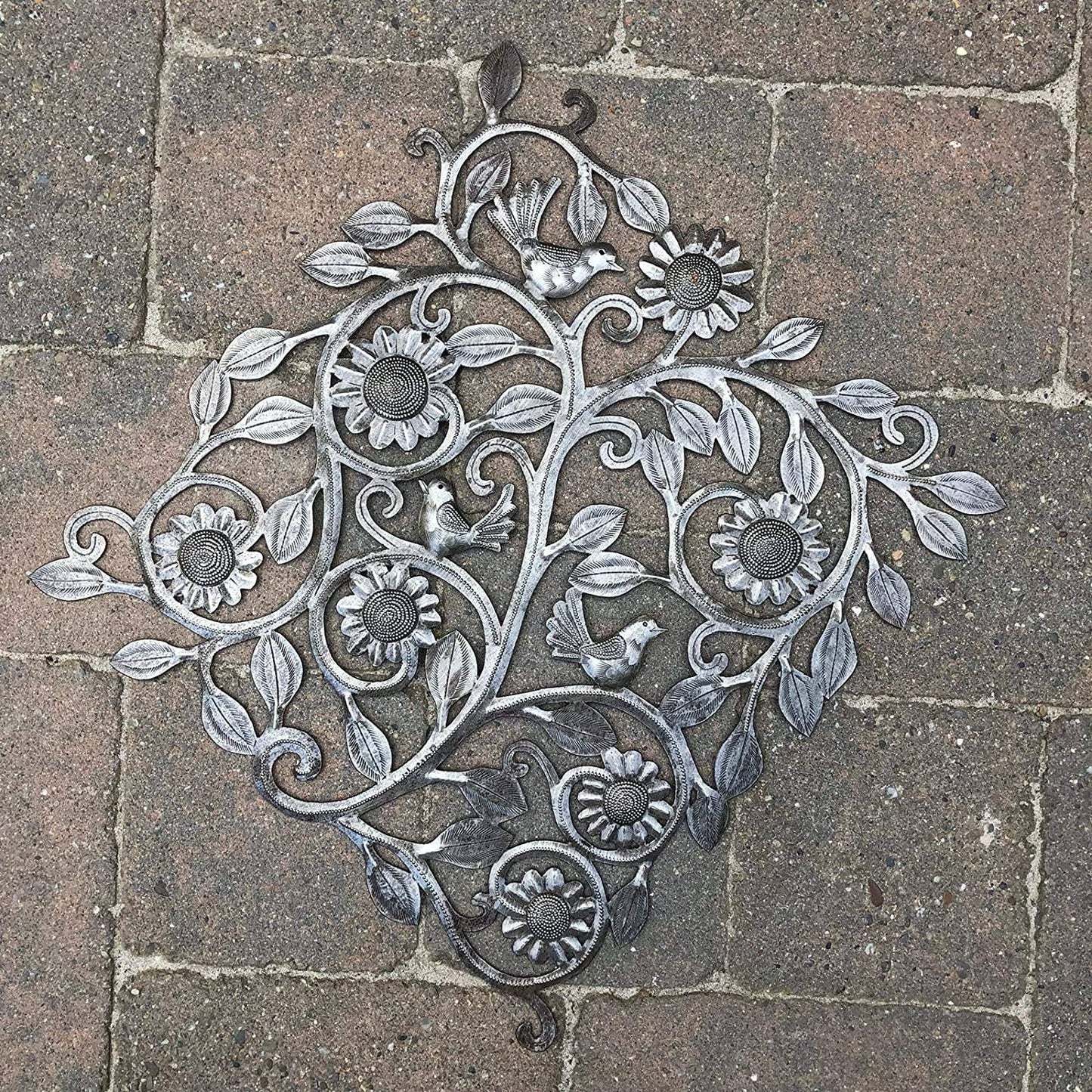 Branches, Flowers, and Birds Wall Decor 14.5" x 14.5"