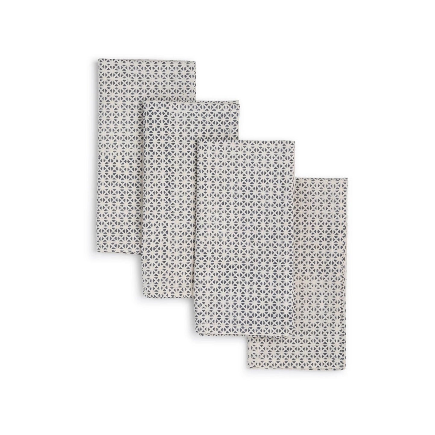 Hand Block Printed Cotton Napkins, Set of 4 | 18″×18″ | Fair trade | Axis