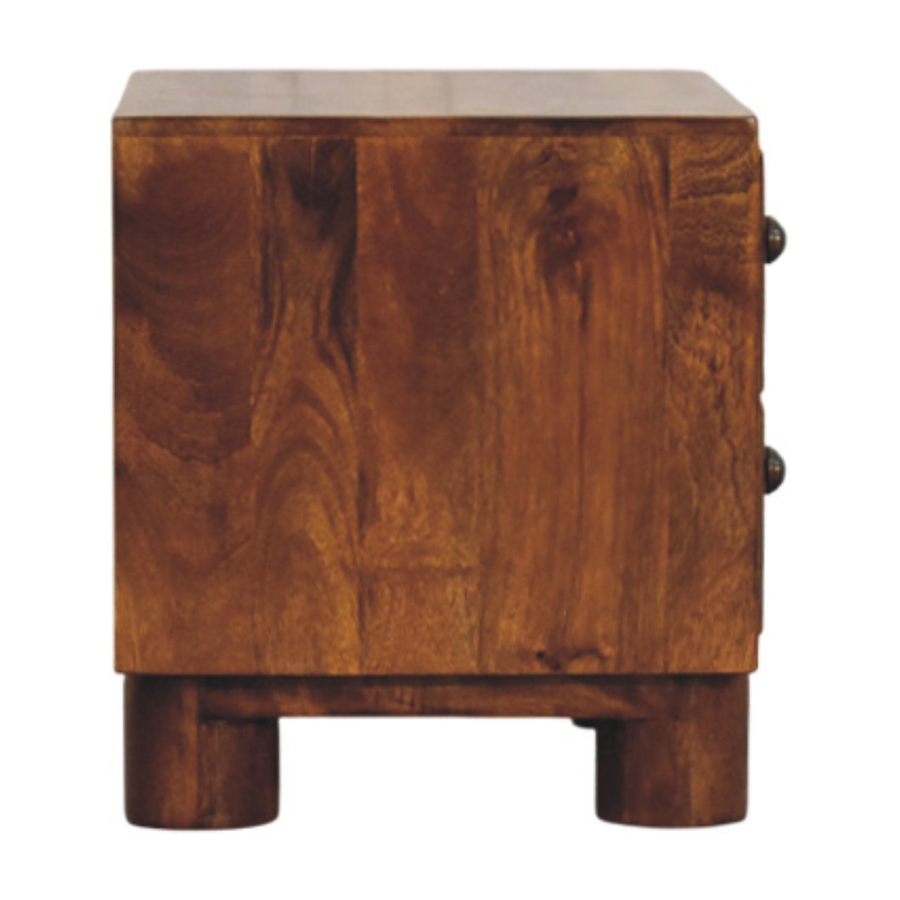 Solid Wood Tula Chestnut Nightstand, 2-Drawers, Brown