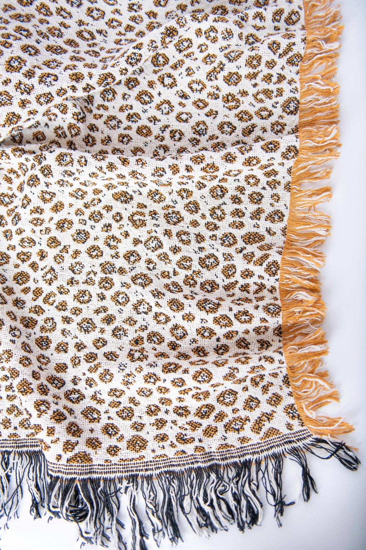 Leopard Print Jacquard Woven Throw