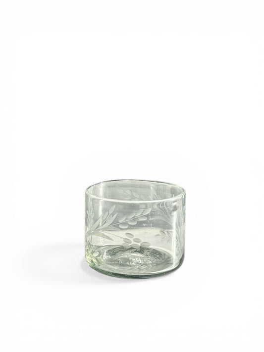 Hand-etched Short Glass