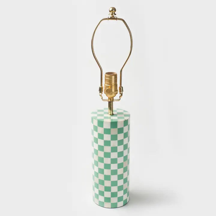 Checkered Bone Inlay Table Lamp Base