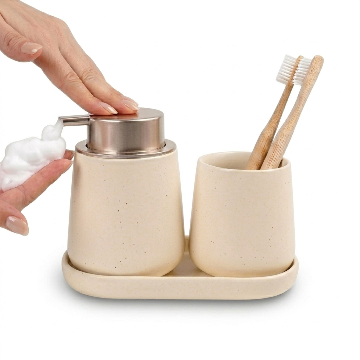 BosilunLife Foaming Bathroom Set Recycled Eco-Clay