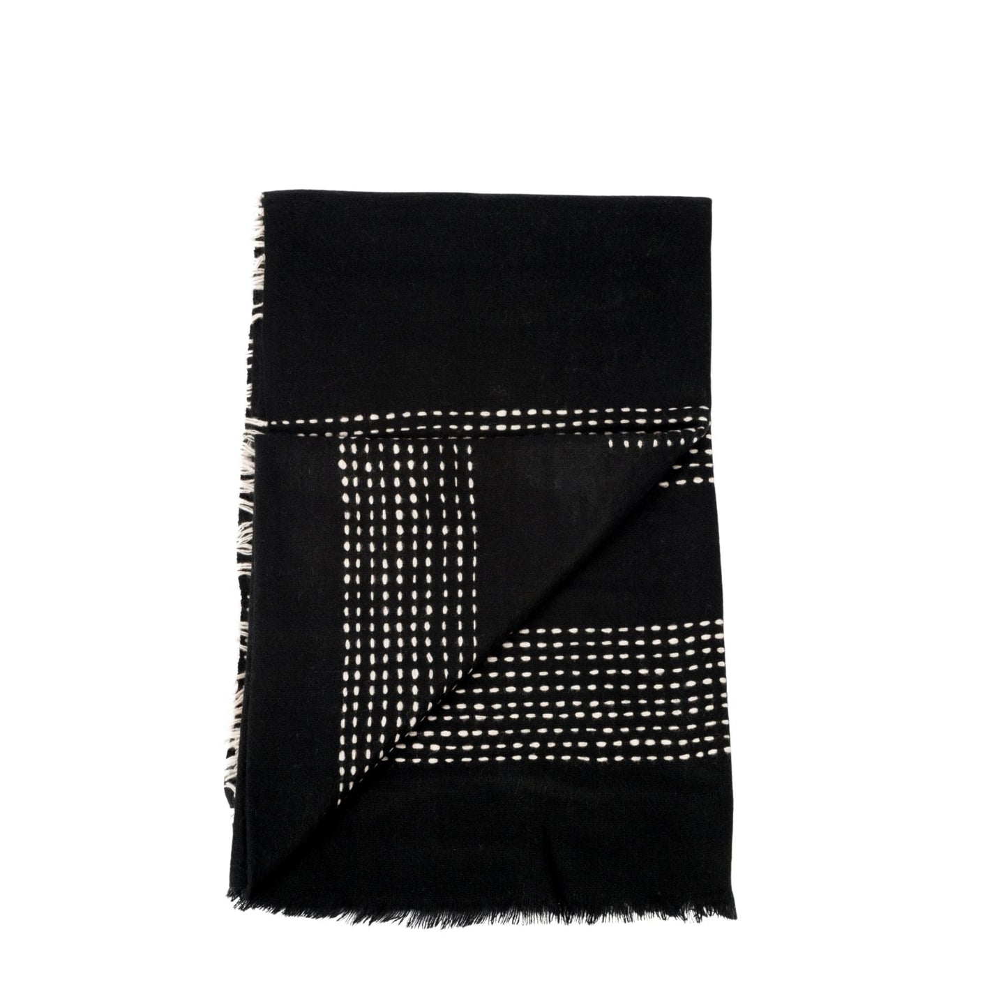 Walnut Black Yak With Hand Knotted Merino Stripes Handloom Throw