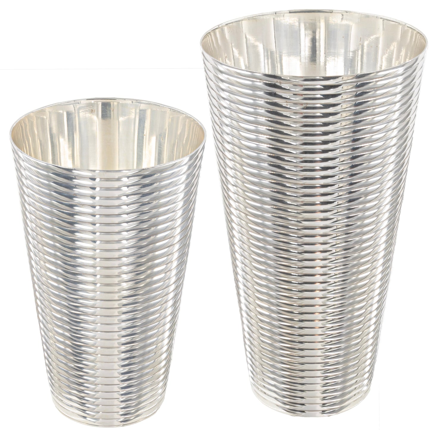 Fluted Silver 3-Piece Cocktail Shaker Set