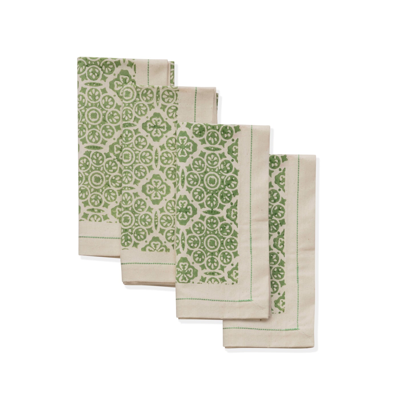Hand Block Printed Cotton Napkins, Set of 4 | 18″×18″ | Fair Trade | Embellish