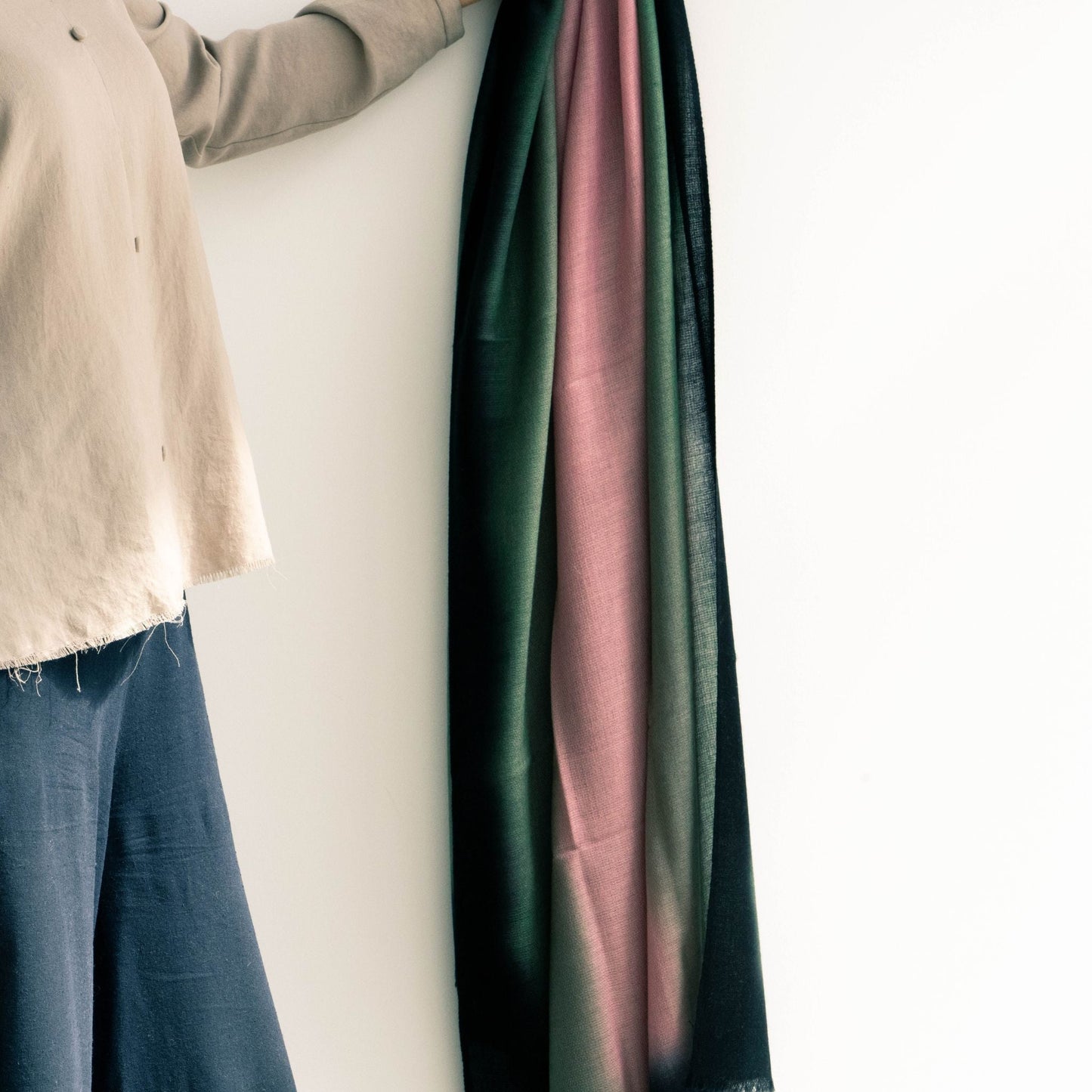Iris Kiwi Cashmere Merino Handwoven Scarf
