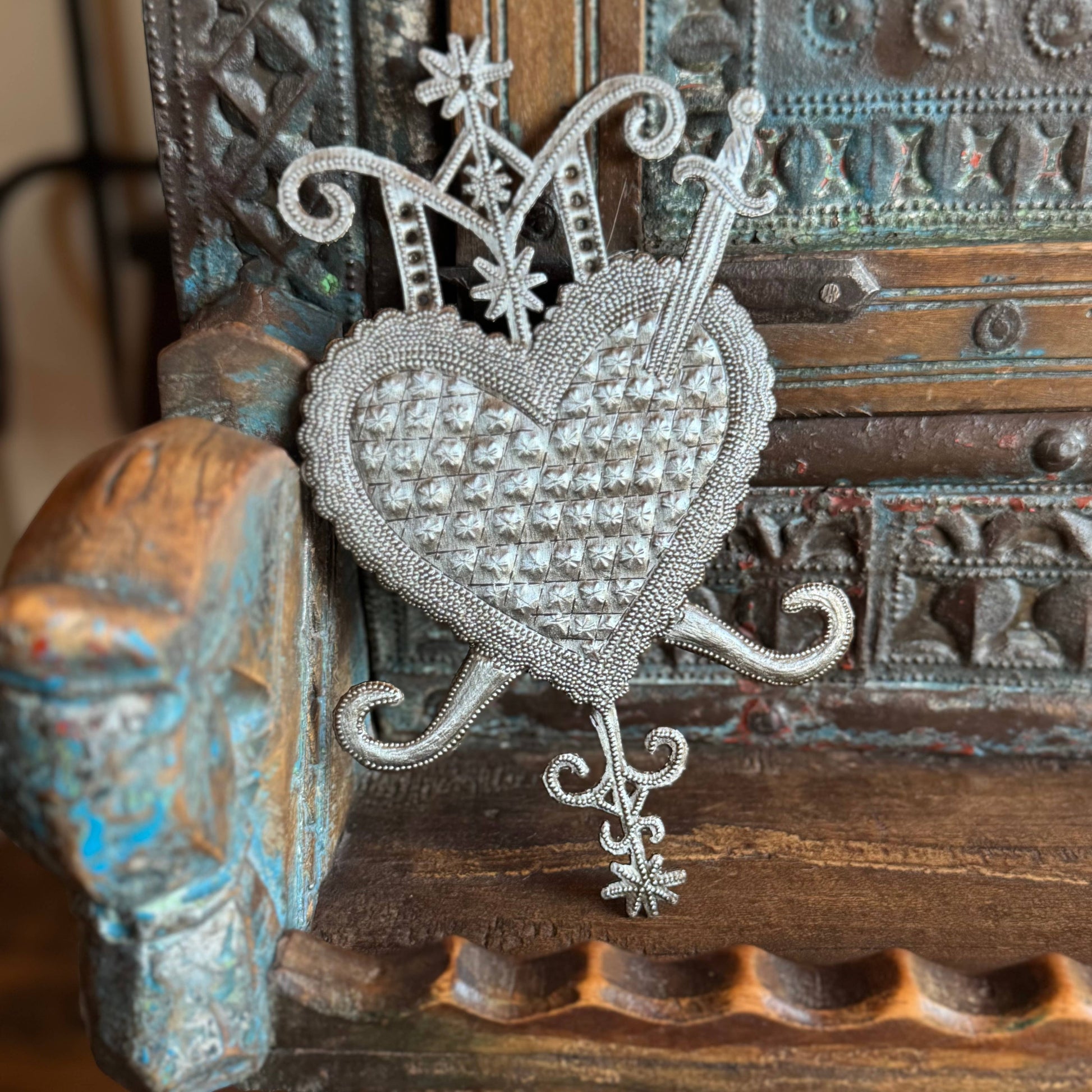 Erzulie Dantor Veve Haitian Art | Fair Trade Metal Art