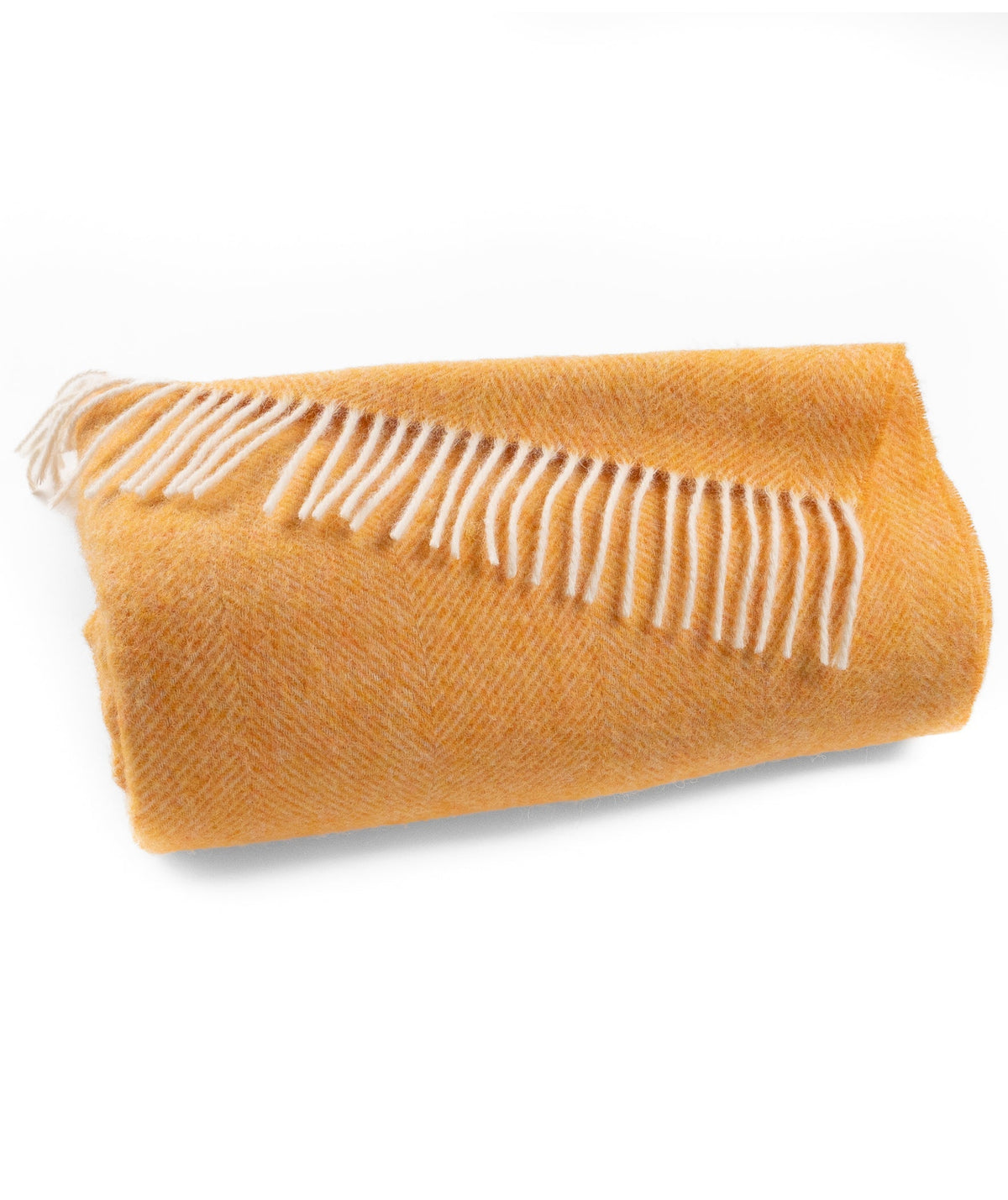 Southampton Home Shetland Lambswool Herringbone Throw – Tangerine