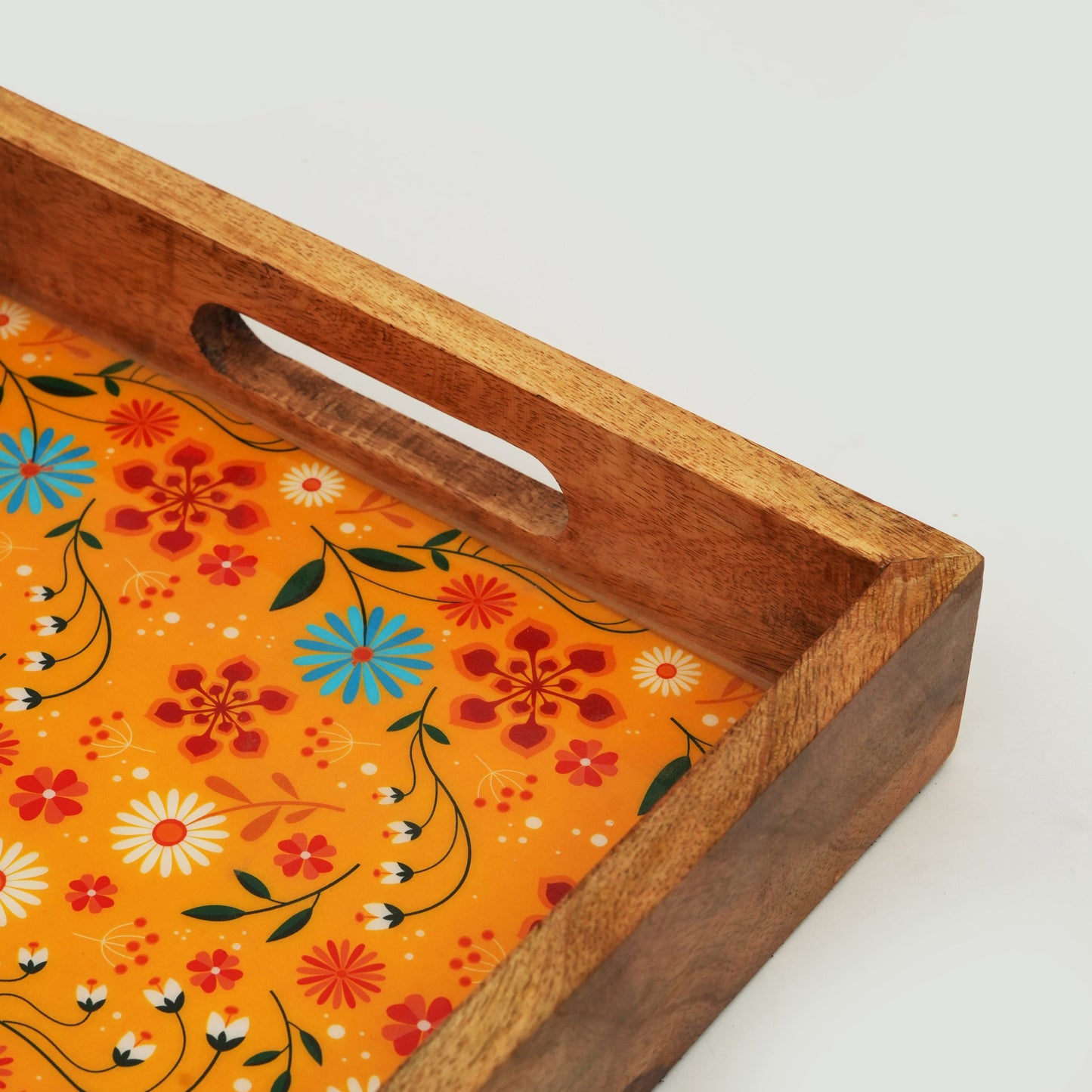 Sunburst Bloom Serving Tray with Handles