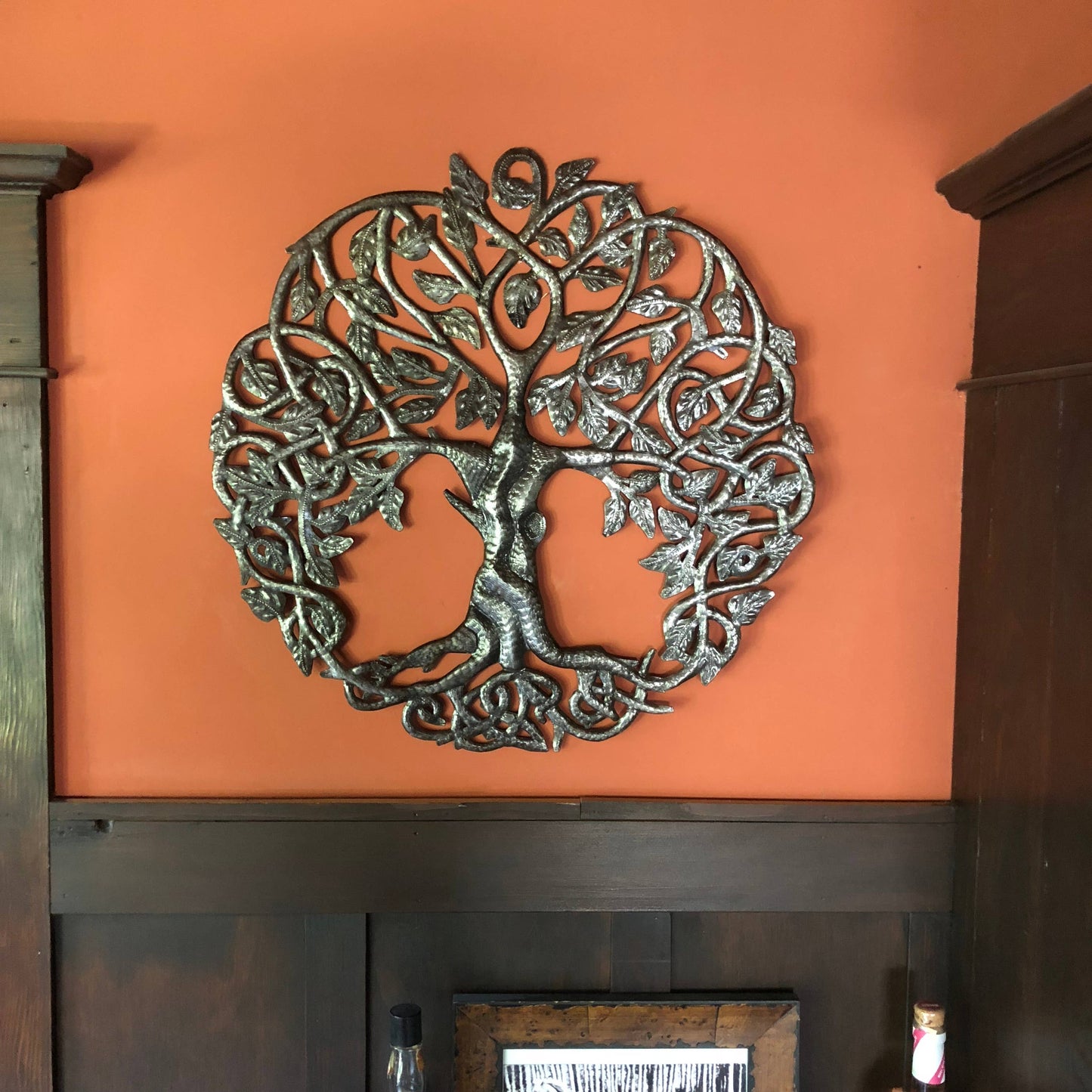 Celtic Tree of Life, Haitian Metal Wall Hanging Art 23"x 23"