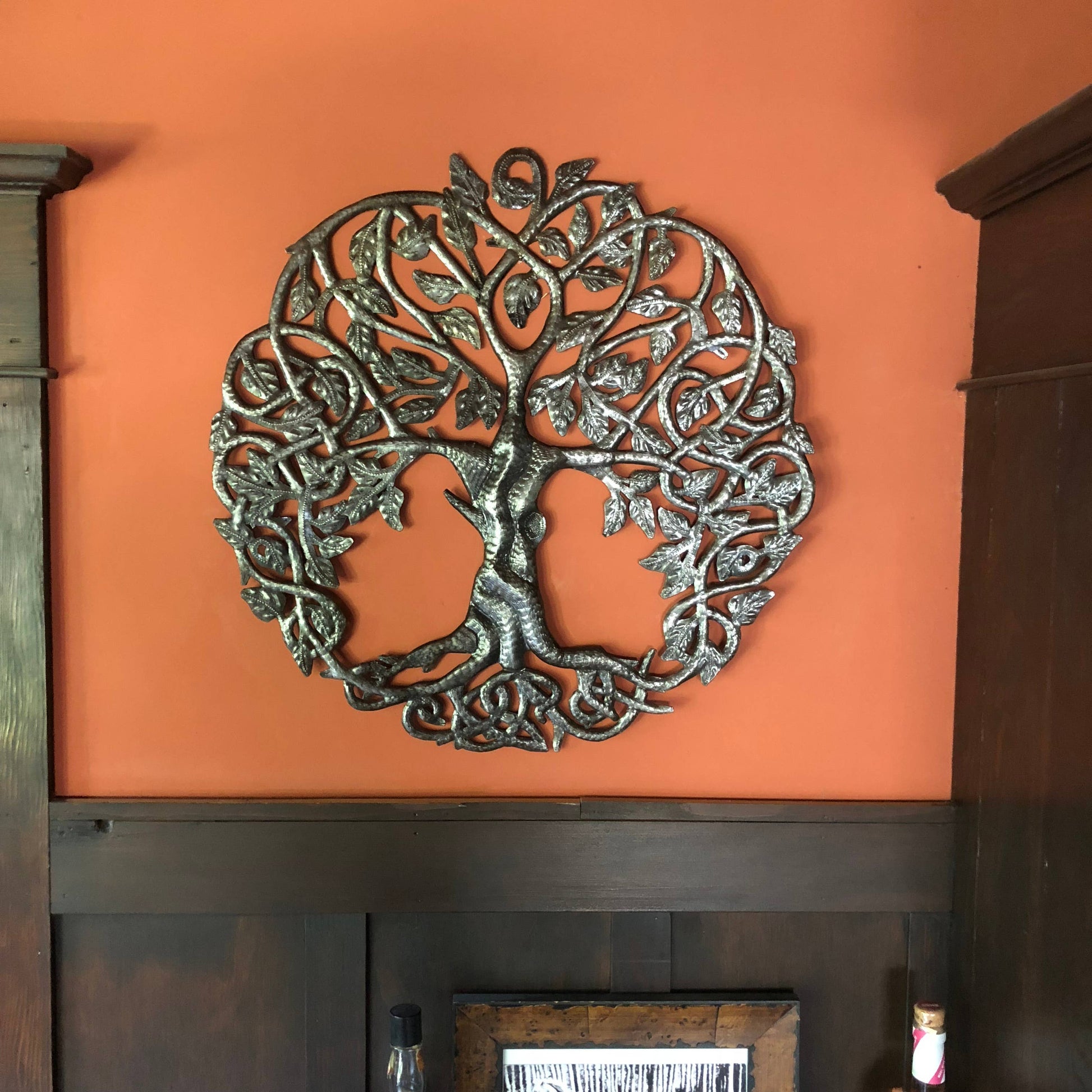 Celtic Tree of Life, Haitian Metal Wall Hanging Art 23"x 23"