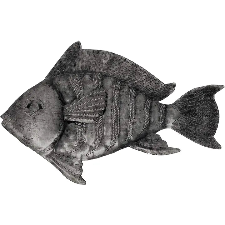 Haitian Metal Tropical Fish Wall Art Fair Trade 11" x 7"