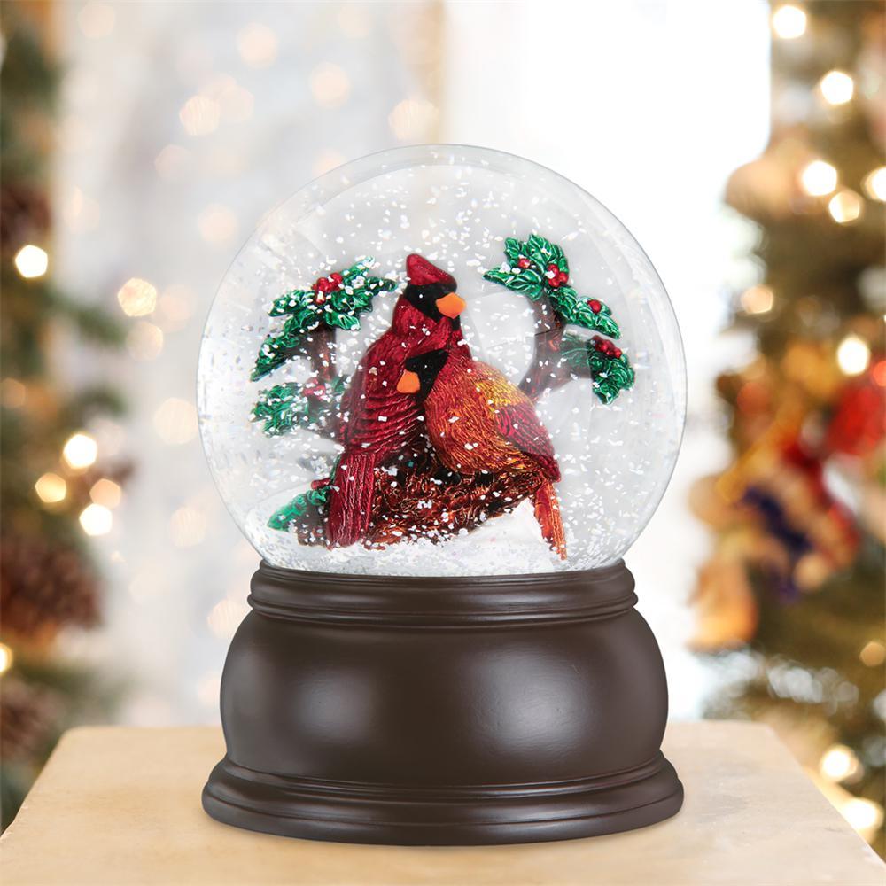 Winter Cardinals Snow Globe