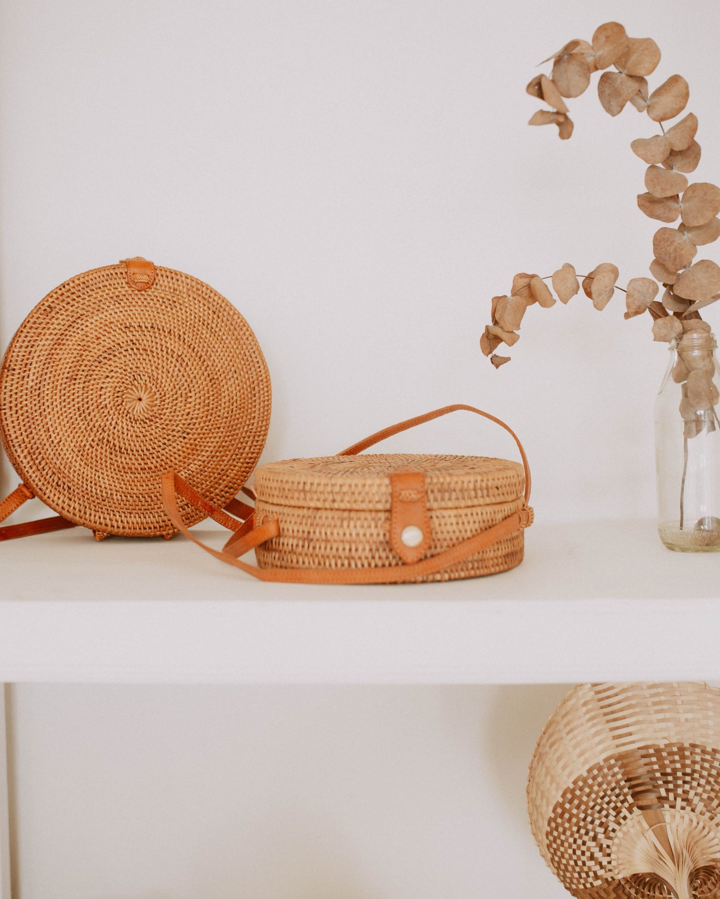 Round Rattan Purse