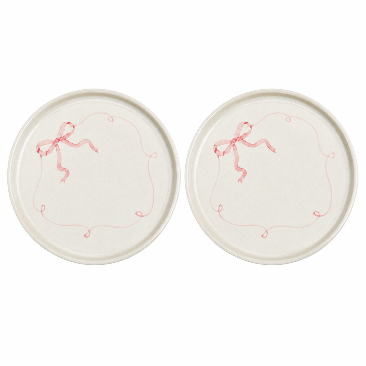Ceramic platter - Bow, 7 Inches Set of 2