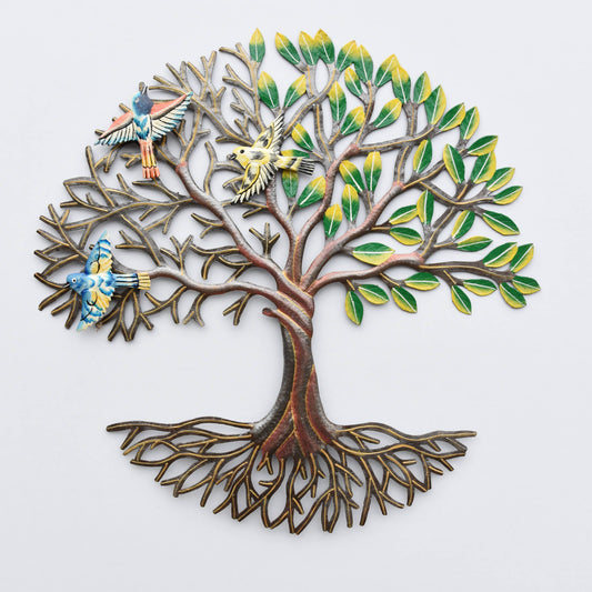 23" Haitian Metal Colorful handmade Tree of Life Wall Decor