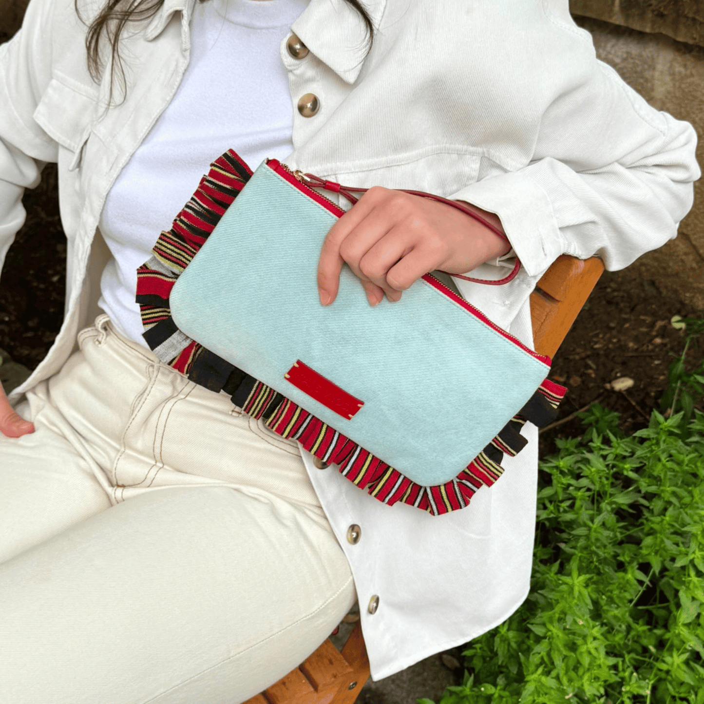 Medi - Light Denim Clutch Bag