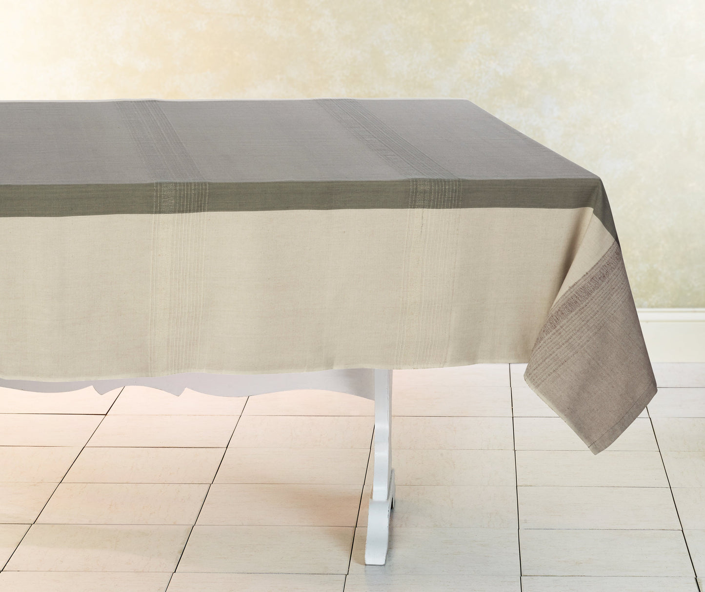 Handwoven Cotton Tablecloth | Raised Weave | Fair Trade | ECOLOOM