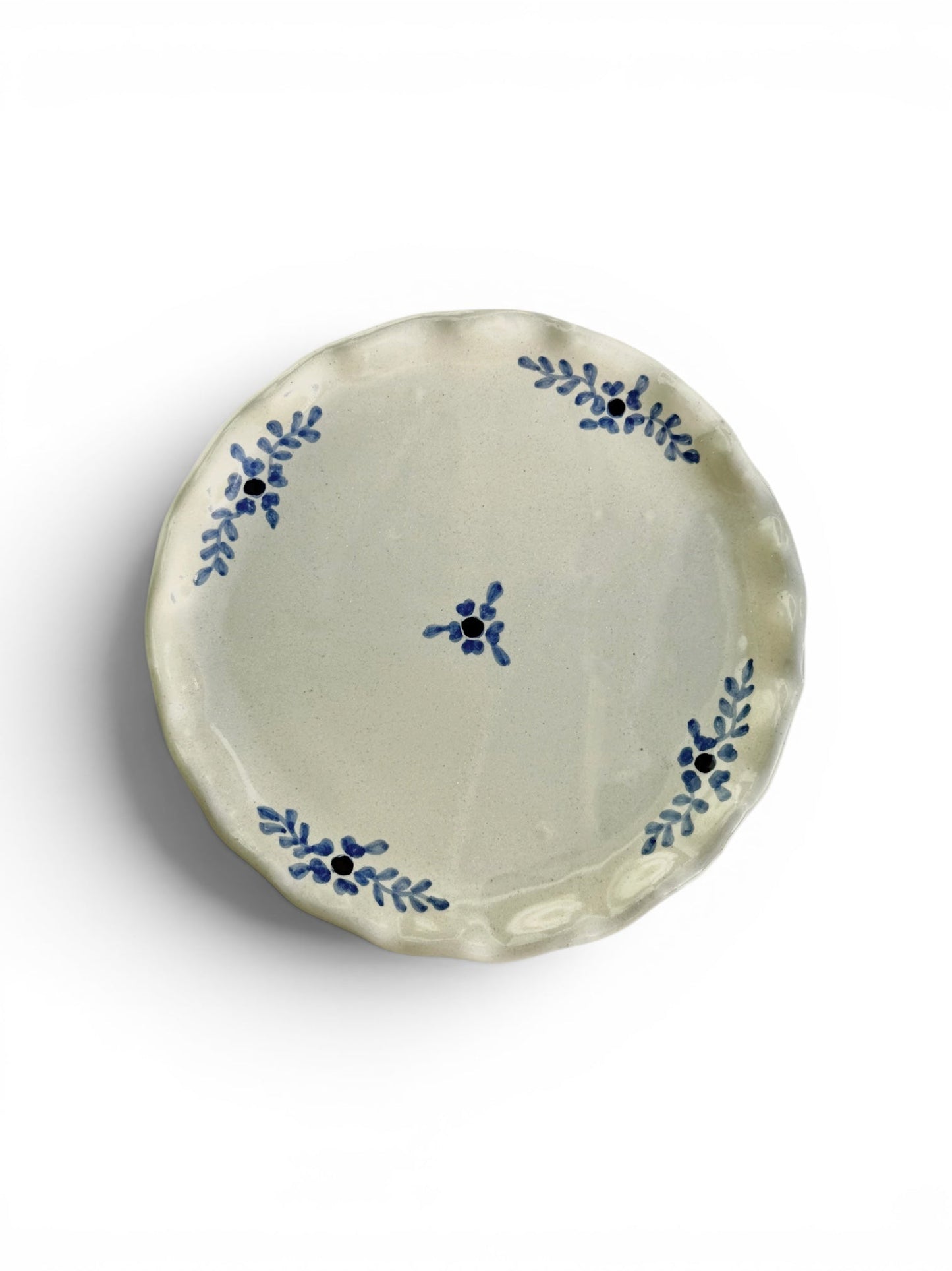 Hand-painted Margot Dessert Plate, Blue