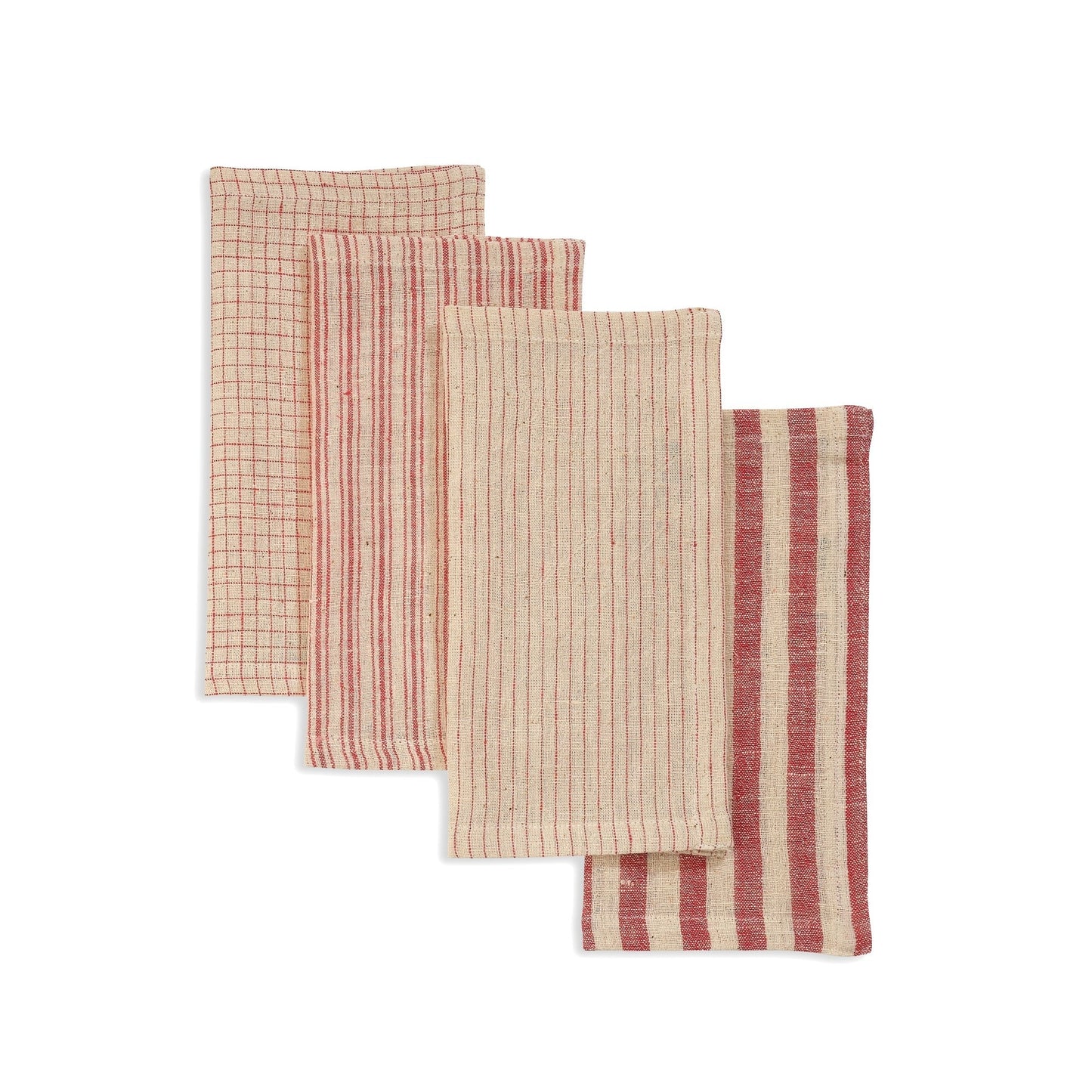 Handwoven Organic Cotton Napkins, Set of 4 | 9"x9" | Fair Trade | Melange