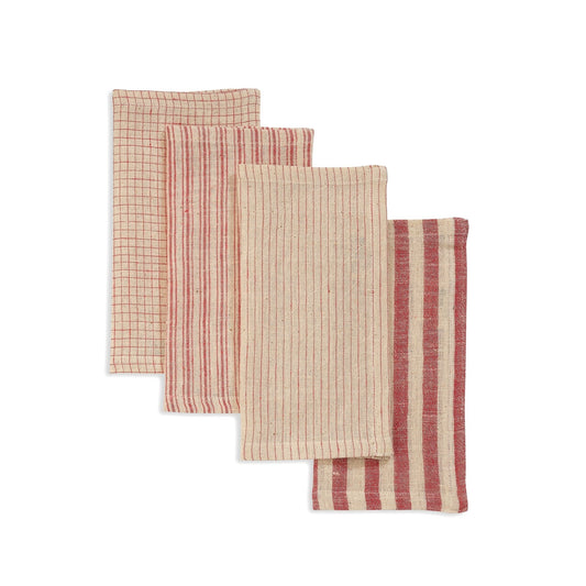 Handwoven Organic Cotton Napkins, Set of 4 | 9"x9" | Fair Trade | Melange