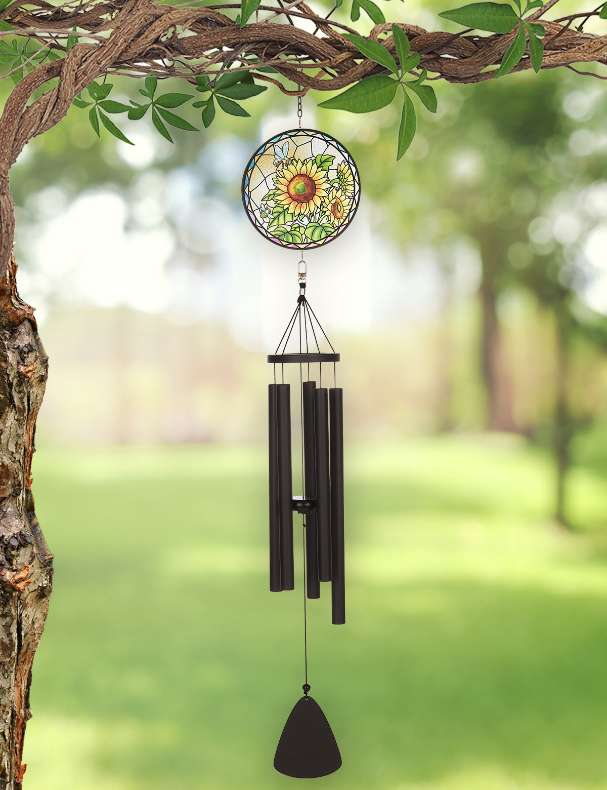 Bee Stain Glass Wind Chime - 40 inch