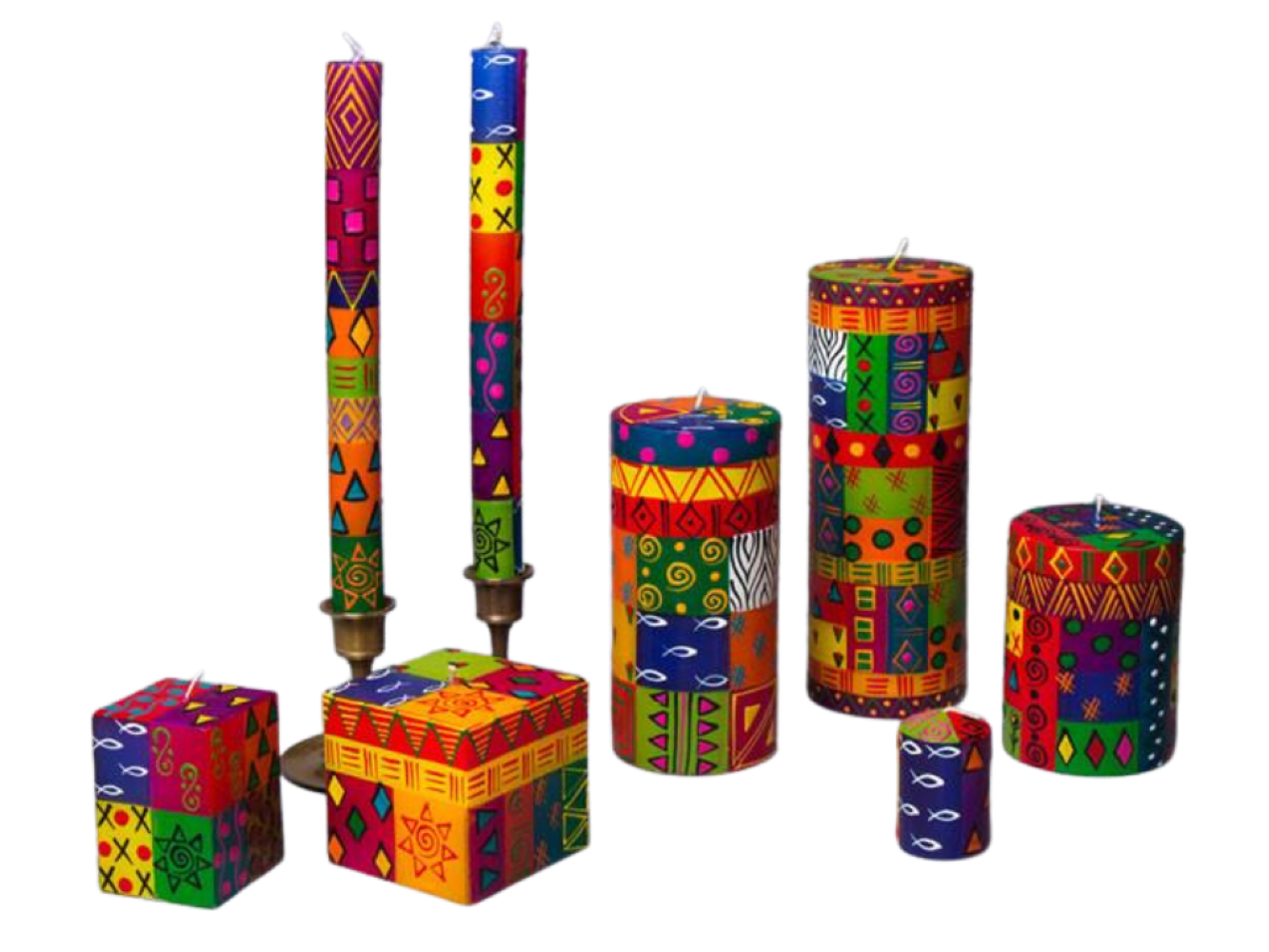 Multi Color Painted Candles