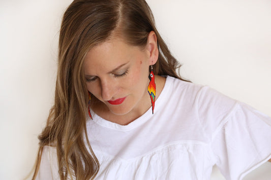 Red Parrot Earrings