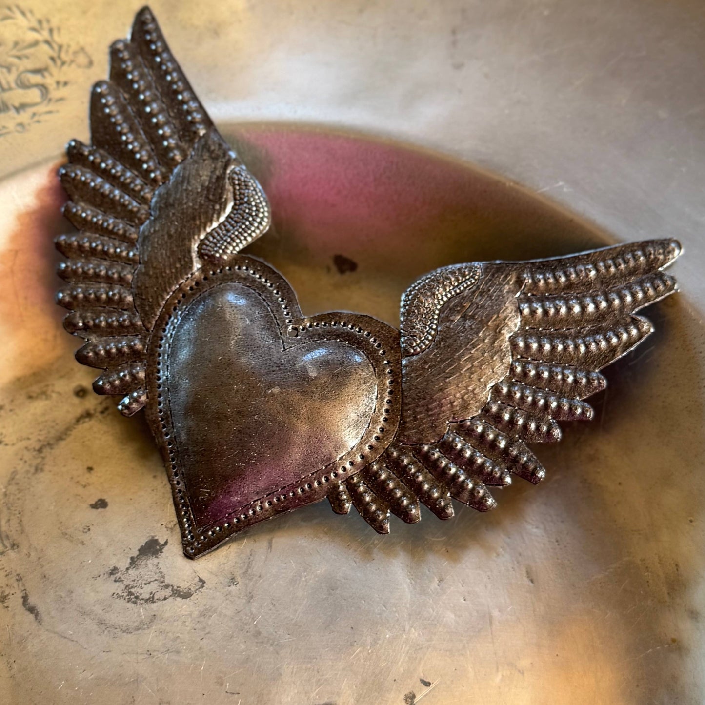 6.5" x 5.5" Flaming Sacred Heart, Milagro, Flaming Heart